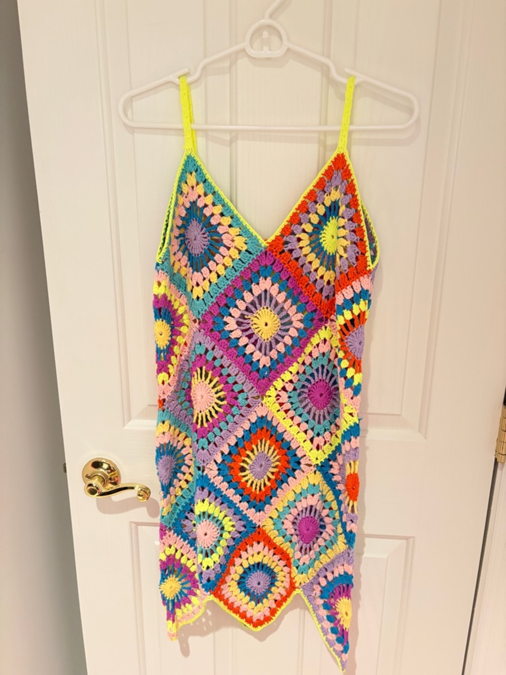 Neon pastel Crochet Swim Coverup
